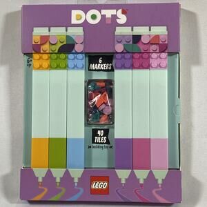 Lego Dots Stationery 6 Multicolor Markers Pens 40 Tiles Bricks Kids Building Toy